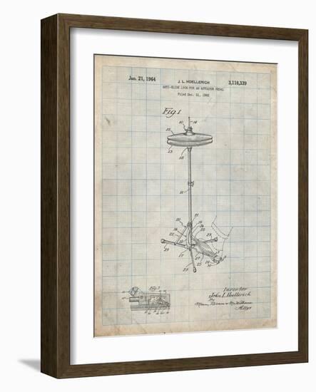 PP106-Antique Grid Parchment Hi Hat Cymbal Stand and Pedal Patent Poster-Cole Borders-Framed Giclee Print