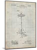 PP106-Antique Grid Parchment Hi Hat Cymbal Stand and Pedal Patent Poster-Cole Borders-Mounted Giclee Print