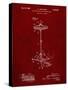 PP106-Burgundy Hi Hat Cymbal Stand and Pedal Patent Poster-Cole Borders-Stretched Canvas