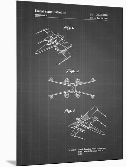 PP1060-Black Grid Star Wars X Wing Starfighter Star Wars Poster-Cole Borders-Mounted Premium Giclee Print