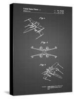 PP1060-Black Grid Star Wars X Wing Starfighter Star Wars Poster-Cole Borders-Stretched Canvas