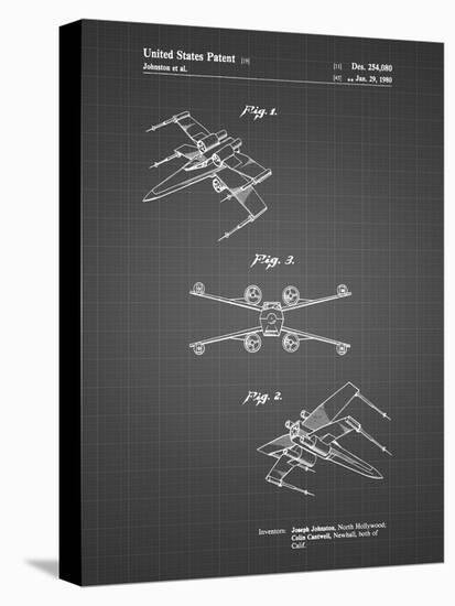 PP1060-Black Grid Star Wars X Wing Starfighter Star Wars Poster-Cole Borders-Stretched Canvas