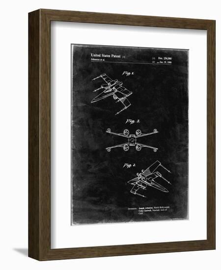 PP1060-Black Grunge Star Wars X Wing Starfighter Star Wars Poster-Cole Borders-Framed Giclee Print