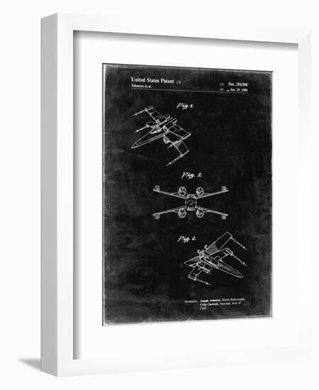 PP1060-Black Grunge Star Wars X Wing Starfighter Star Wars Poster-Cole Borders-Framed Giclee Print