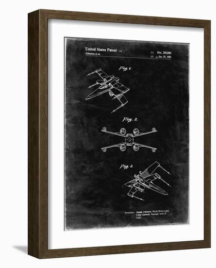 PP1060-Black Grunge Star Wars X Wing Starfighter Star Wars Poster-Cole Borders-Framed Giclee Print