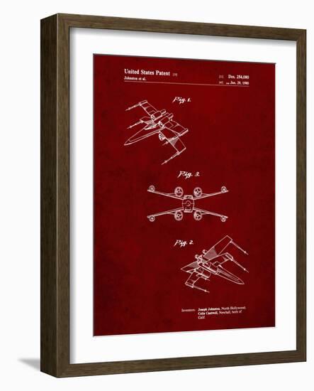 PP1060-Burgundy Star Wars X Wing Starfighter Star Wars Poster-Cole Borders-Framed Giclee Print