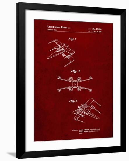 PP1060-Burgundy Star Wars X Wing Starfighter Star Wars Poster-Cole Borders-Framed Giclee Print