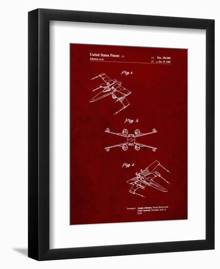 PP1060-Burgundy Star Wars X Wing Starfighter Star Wars Poster-Cole Borders-Framed Giclee Print