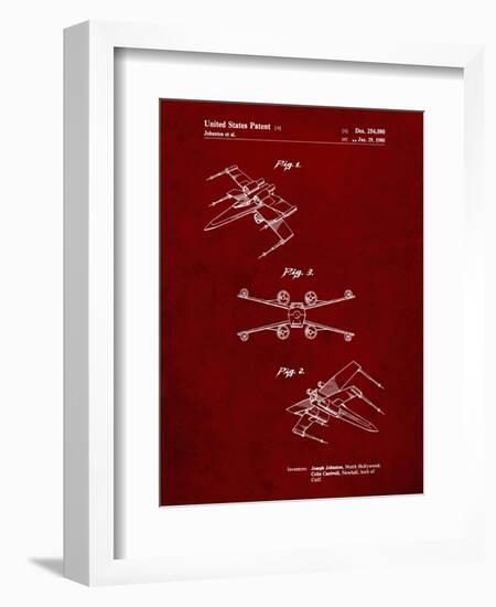 PP1060-Burgundy Star Wars X Wing Starfighter Star Wars Poster-Cole Borders-Framed Giclee Print