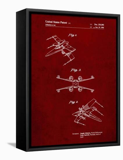 PP1060-Burgundy Star Wars X Wing Starfighter Star Wars Poster-Cole Borders-Framed Stretched Canvas