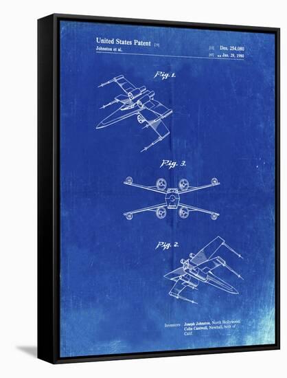 PP1060-Faded Blueprint Star Wars X Wing Starfighter Star Wars Poster-Cole Borders-Framed Stretched Canvas