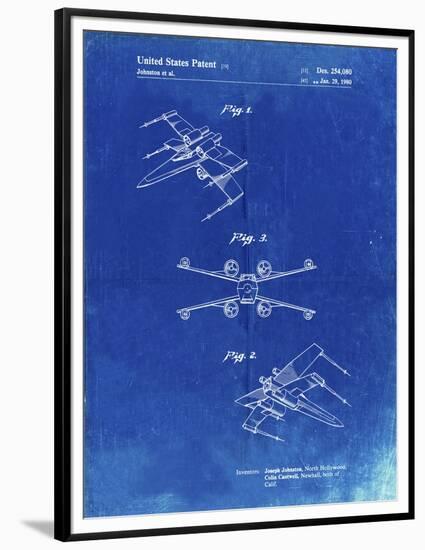 PP1060-Faded Blueprint Star Wars X Wing Starfighter Star Wars Poster-Cole Borders-Framed Premium Giclee Print