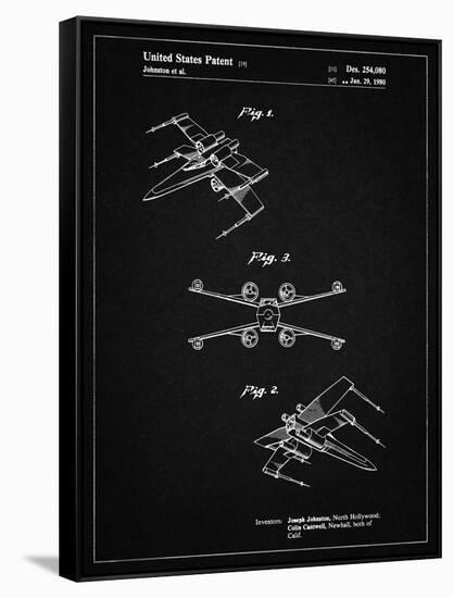 PP1060-Vintage Black Star Wars X Wing Starfighter Star Wars Poster-Cole Borders-Framed Stretched Canvas