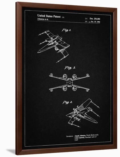 PP1060-Vintage Black Star Wars X Wing Starfighter Star Wars Poster-Cole Borders-Framed Giclee Print