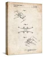 PP1060-Vintage Parchment Star Wars X Wing Starfighter Star Wars Poster-Cole Borders-Stretched Canvas