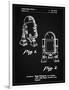 PP1063-Vintage Black Starwars r2d2 Patent Art-Cole Borders-Framed Giclee Print