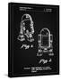 PP1063-Vintage Black Starwars r2d2 Patent Art-Cole Borders-Framed Stretched Canvas