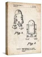 PP1063-Vintage Parchment Starwars r2d2 Patent Art-Cole Borders-Stretched Canvas