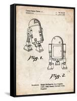 PP1063-Vintage Parchment Starwars r2d2 Patent Art-Cole Borders-Framed Stretched Canvas