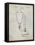 PP1066-Antique Grid Parchment Stethoscope Patent Poster-Cole Borders-Framed Stretched Canvas