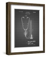 PP1066-Black Grid Stethoscope Patent Poster-Cole Borders-Framed Giclee Print