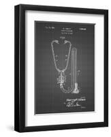 PP1066-Black Grid Stethoscope Patent Poster-Cole Borders-Framed Giclee Print