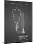 PP1066-Black Grid Stethoscope Patent Poster-Cole Borders-Mounted Giclee Print