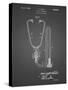 PP1066-Black Grid Stethoscope Patent Poster-Cole Borders-Stretched Canvas