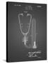 PP1066-Black Grid Stethoscope Patent Poster-Cole Borders-Stretched Canvas