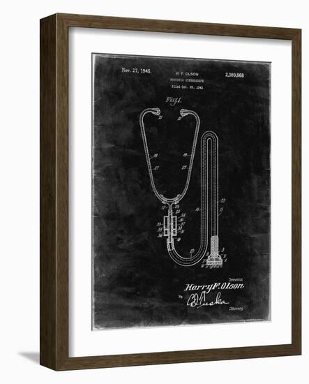 PP1066-Black Grunge Stethoscope Patent Poster-Cole Borders-Framed Giclee Print