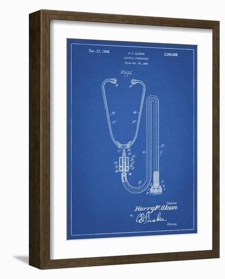 PP1066-Blueprint Stethoscope Patent Poster-Cole Borders-Framed Giclee Print