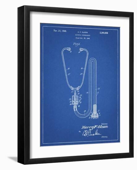 PP1066-Blueprint Stethoscope Patent Poster-Cole Borders-Framed Giclee Print