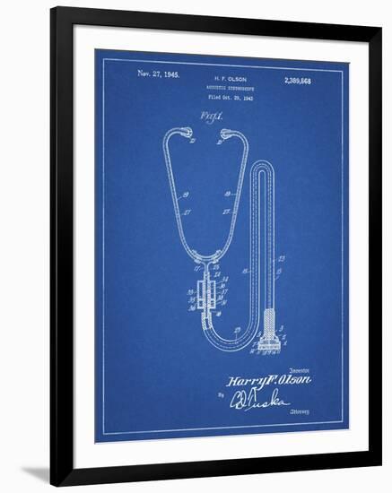 PP1066-Blueprint Stethoscope Patent Poster-Cole Borders-Framed Giclee Print