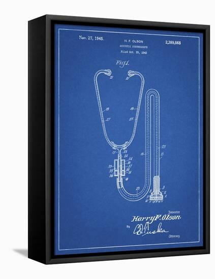 PP1066-Blueprint Stethoscope Patent Poster-Cole Borders-Framed Stretched Canvas