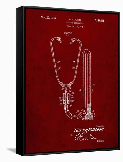 PP1066-Burgundy Stethoscope Patent Poster-Cole Borders-Framed Stretched Canvas