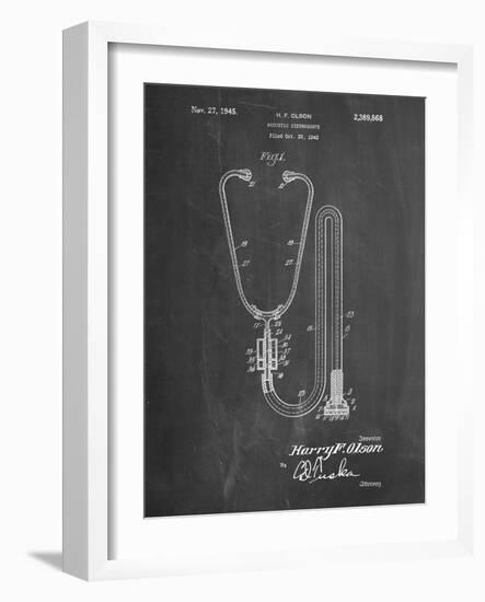 PP1066-Chalkboard Stethoscope Patent Poster-Cole Borders-Framed Giclee Print