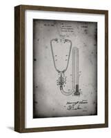 PP1066-Faded Grey Stethoscope Patent Poster-Cole Borders-Framed Giclee Print