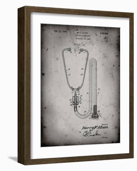 PP1066-Faded Grey Stethoscope Patent Poster-Cole Borders-Framed Giclee Print