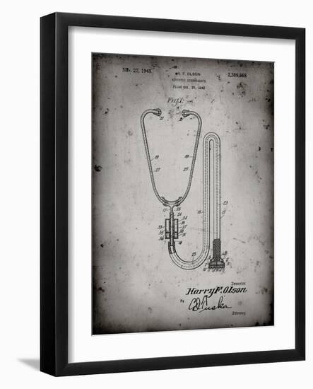 PP1066-Faded Grey Stethoscope Patent Poster-Cole Borders-Framed Giclee Print