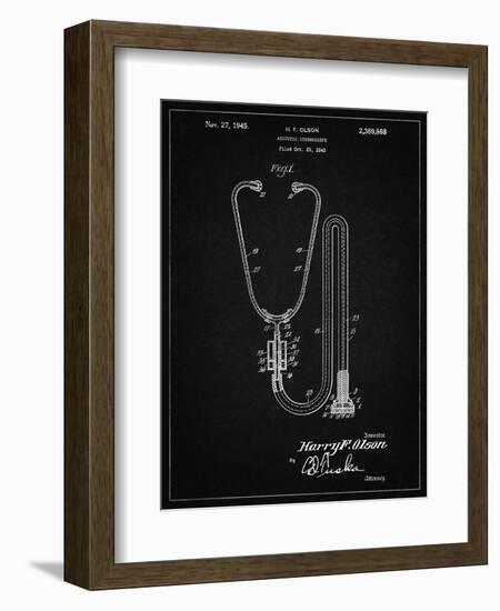PP1066-Vintage Black Stethoscope Patent Poster-Cole Borders-Framed Giclee Print
