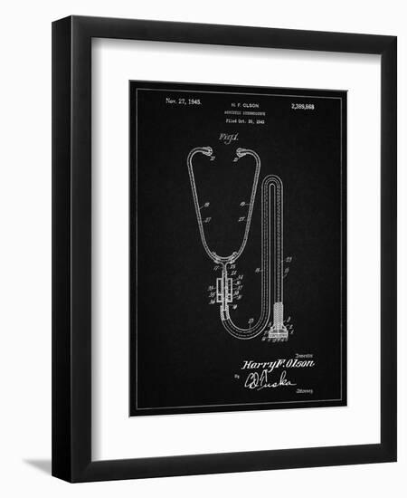 PP1066-Vintage Black Stethoscope Patent Poster-Cole Borders-Framed Giclee Print