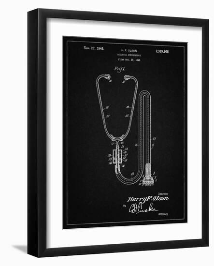 PP1066-Vintage Black Stethoscope Patent Poster-Cole Borders-Framed Giclee Print