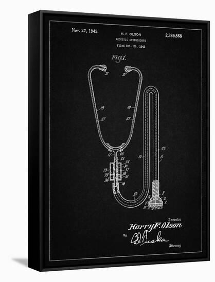 PP1066-Vintage Black Stethoscope Patent Poster-Cole Borders-Framed Stretched Canvas