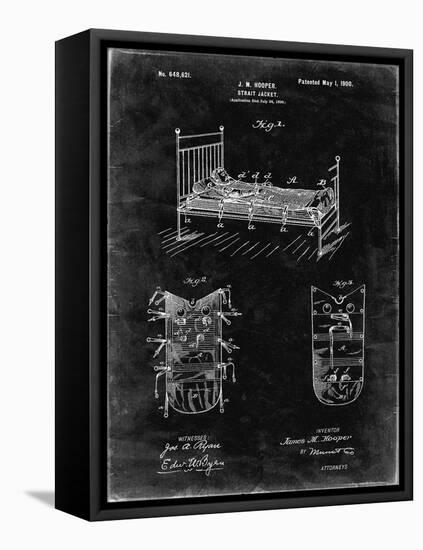 PP1068-Black Grunge Strait Jacket Patent Poster-Cole Borders-Framed Stretched Canvas