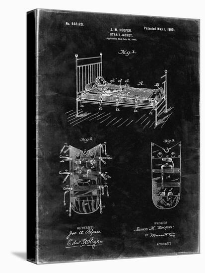 PP1068-Black Grunge Strait Jacket Patent Poster-Cole Borders-Stretched Canvas