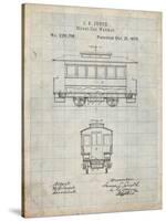 PP1069-Antique Grid Parchment Streetcar Patent Poster-Cole Borders-Stretched Canvas