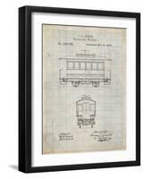 PP1069-Antique Grid Parchment Streetcar Patent Poster-Cole Borders-Framed Giclee Print