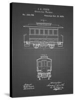 PP1069-Black Grid Streetcar Patent Poster-Cole Borders-Stretched Canvas