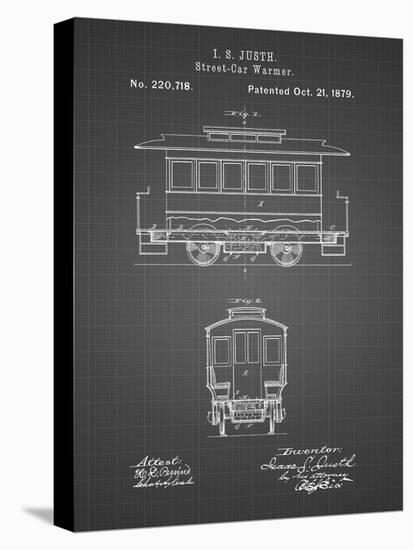 PP1069-Black Grid Streetcar Patent Poster-Cole Borders-Stretched Canvas