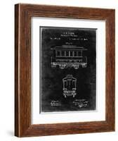 PP1069-Black Grunge Streetcar Patent Poster-Cole Borders-Framed Giclee Print